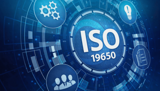 ISO 19650 e tecnologia digitale futuristica